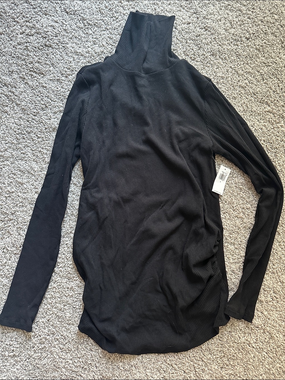 Old Navy Black Ribbed Turtleneck Long-Sleeve Top